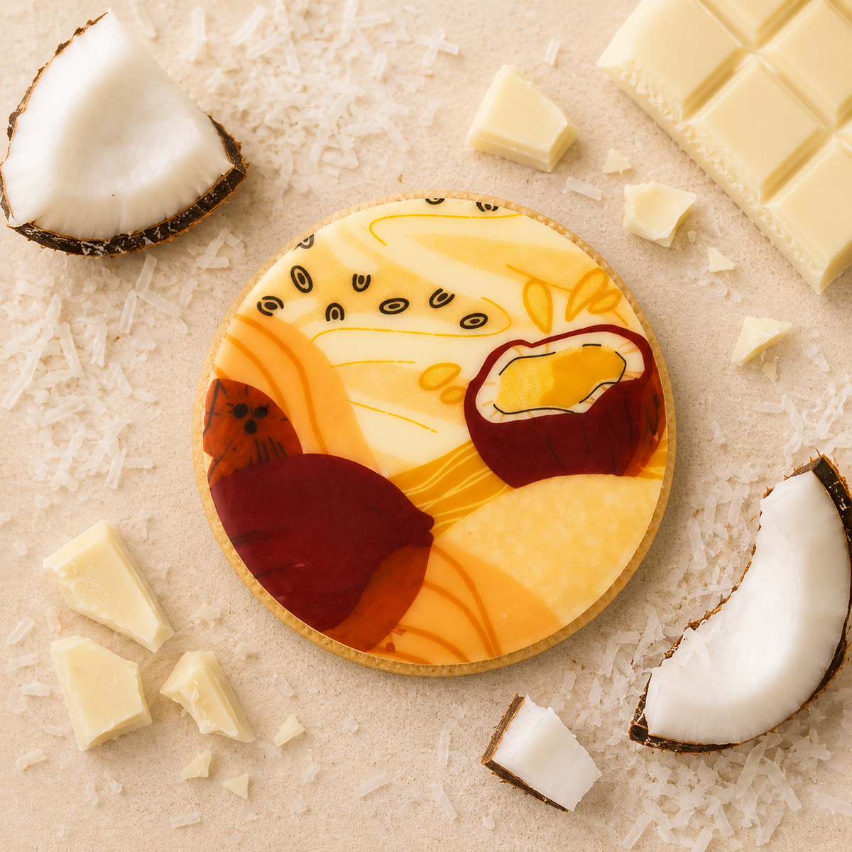 Biscuit artisanal Coco & Chocolat Blanc – Estézia – 20 g