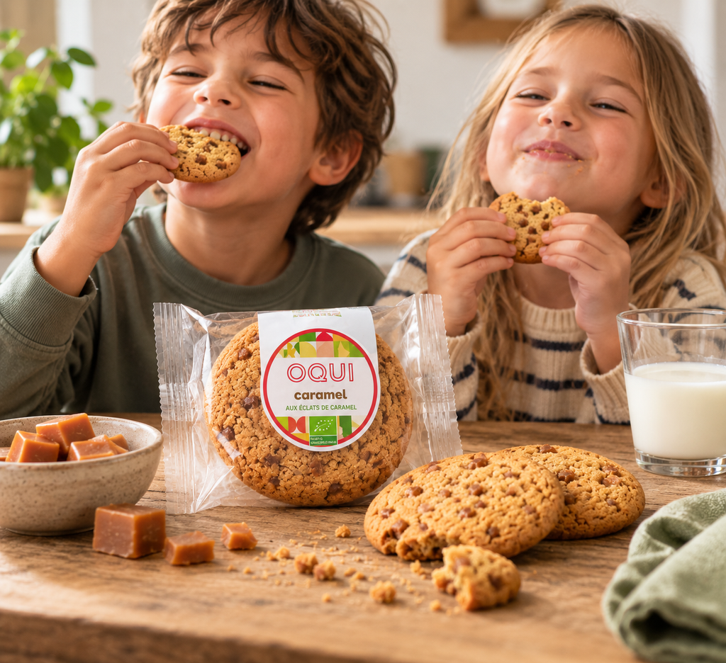 Cookies Bio aux Éclats de Caramel – OQUI – 2 × 30 g