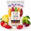 Sucettes Artisanales – Assortiment Framboise, Fraise, Pomme, Citron & Cerise – Confiserie 1844 – Sachet de 5