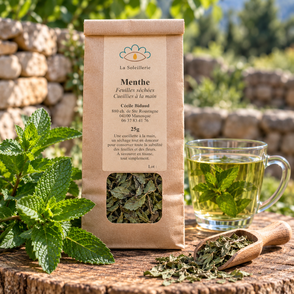 Tisane de Menthe Bio – Cueillie à la Main – La Soleillerie – 25 g