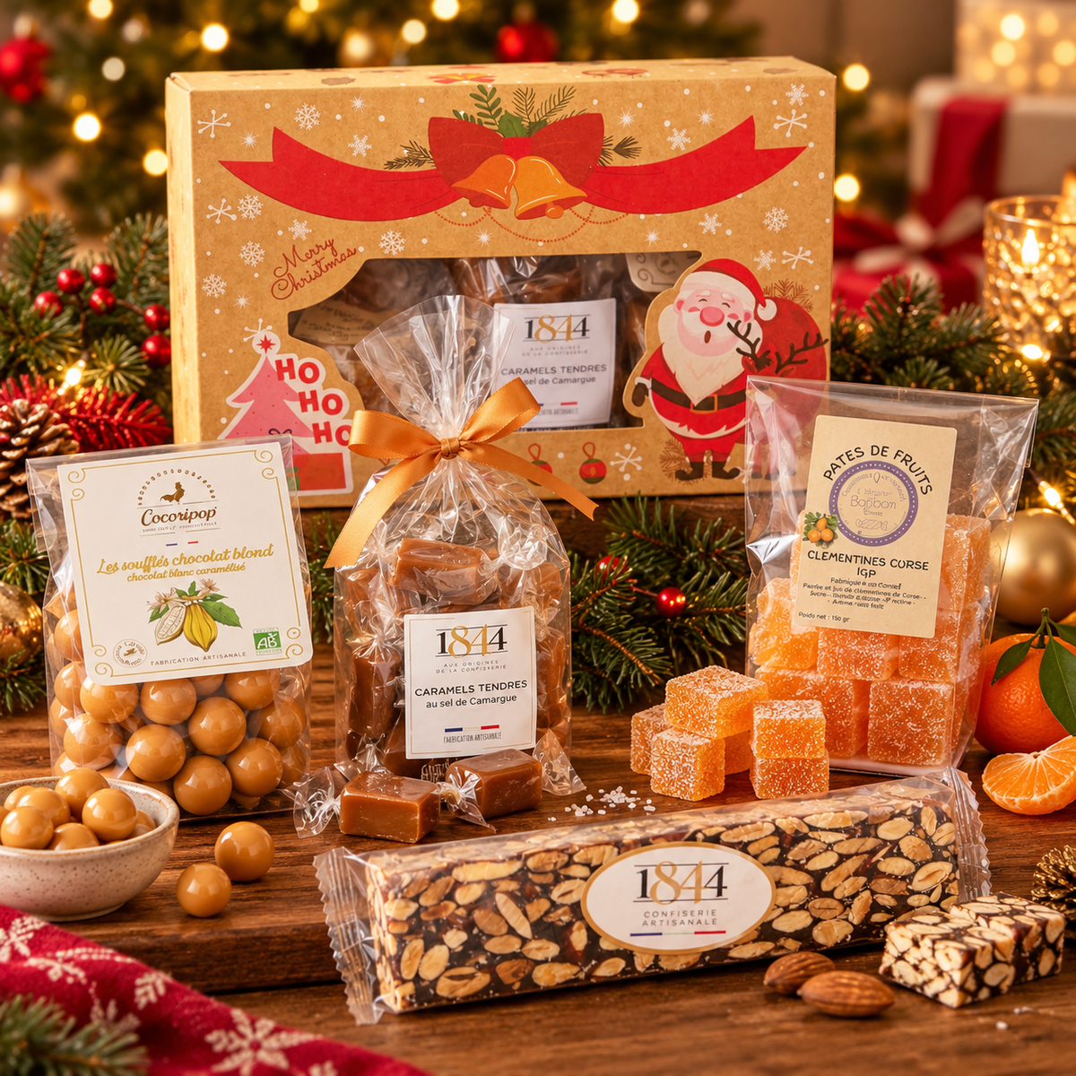 Coffret Gourmand de Noël « Les Douceurs du Père Noël » – Confiseries Artisanales Françaises
