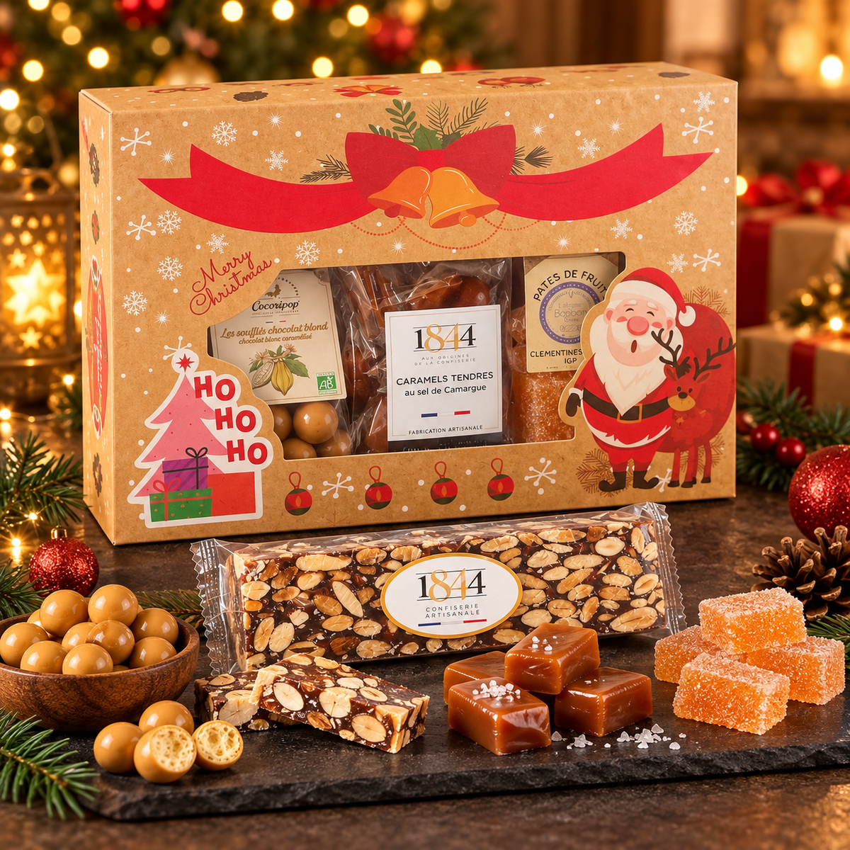 Coffret Gourmand de Noël « Les Douceurs du Père Noël » – Confiseries Artisanales Françaises