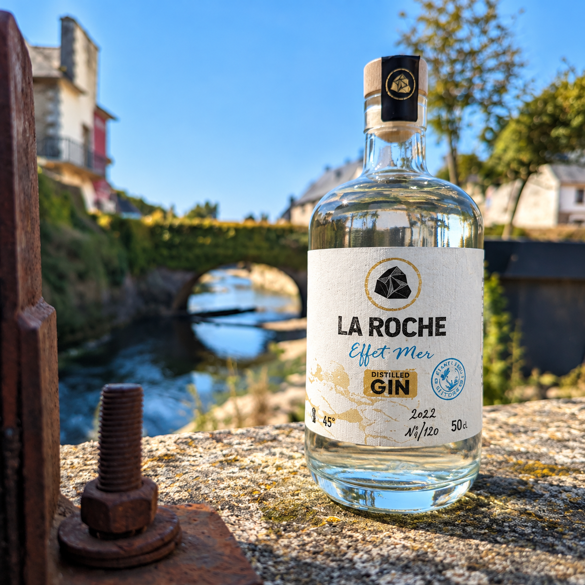 Gin Effet Mer – Plantes locales cueillies à la main - Gin Marin Breton aux Plantes du Littoral – Ar Roc’h – 45 % vol. – 50 cl