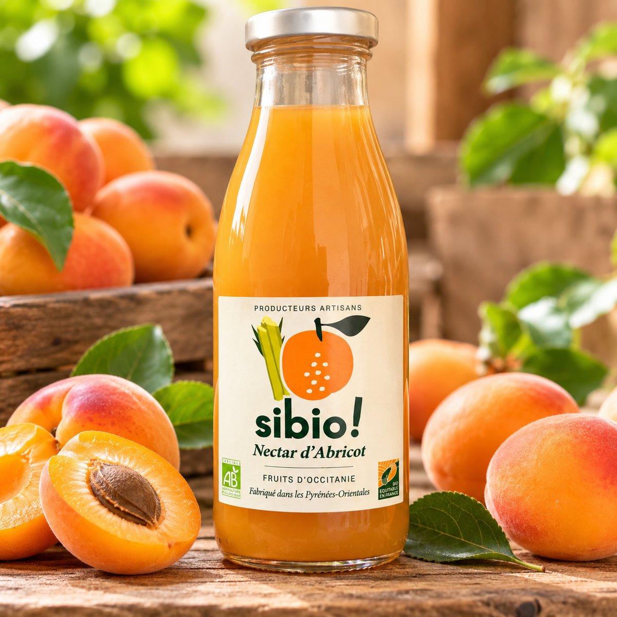 Nectar d’Abricot Bio Sibio! – Abricots d’Occitanie – Bio Équitable en France – 25 cl