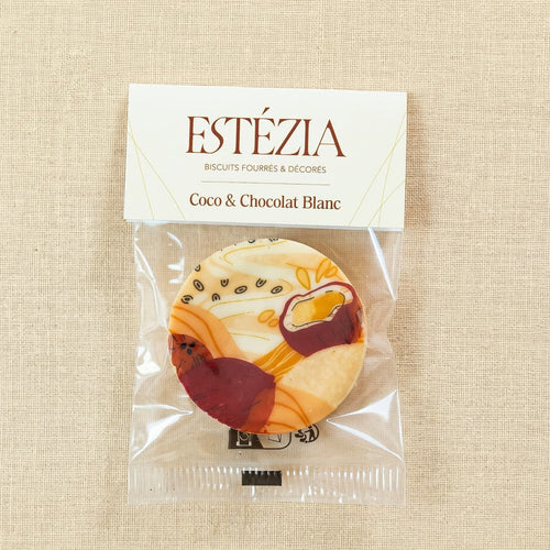 Biscuit artisanal Coco & Chocolat Blanc – Estézia – 20 g